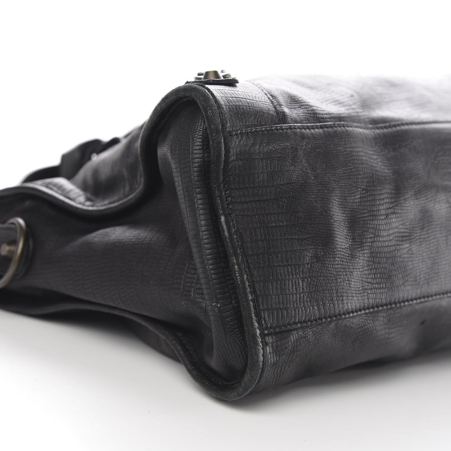 Agneau Lizard Embossed Classic Hardware City Black