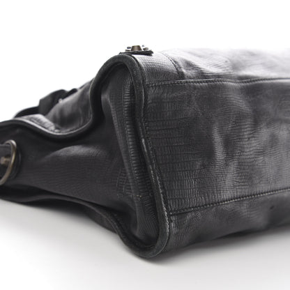 Balenciaga Agneau Lizard Embossed Classic Hardware City Black 12 of 14