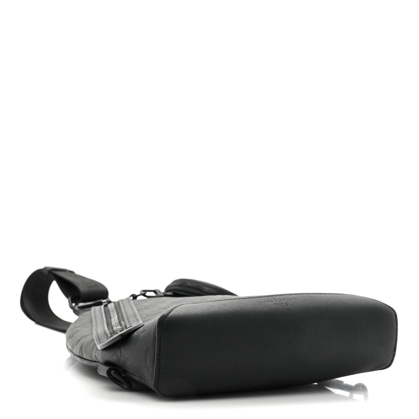 Calfskin Shadow Monogram Duo Slingbag Black