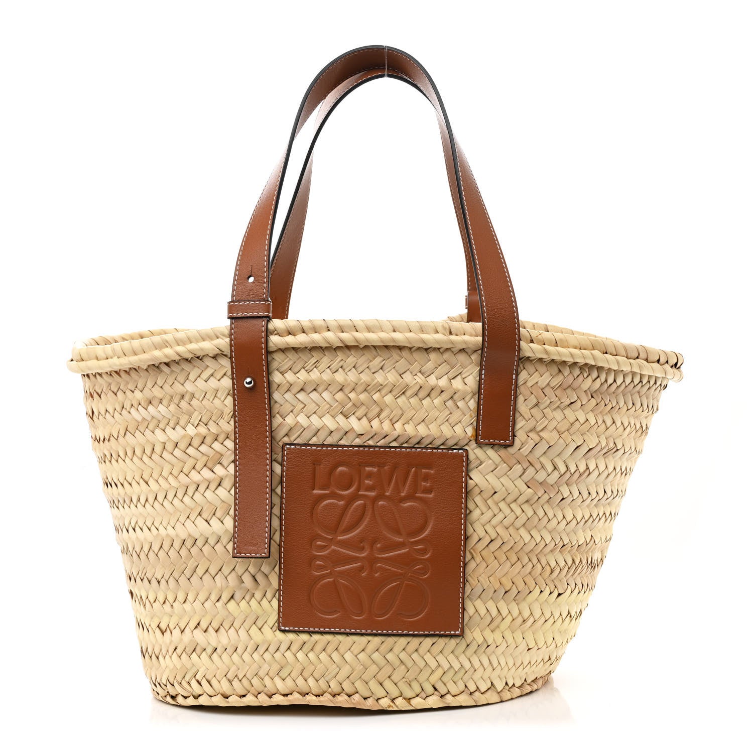 Loewe Raffia Medium Basket Tote Bag Natural Tan 1 of 9