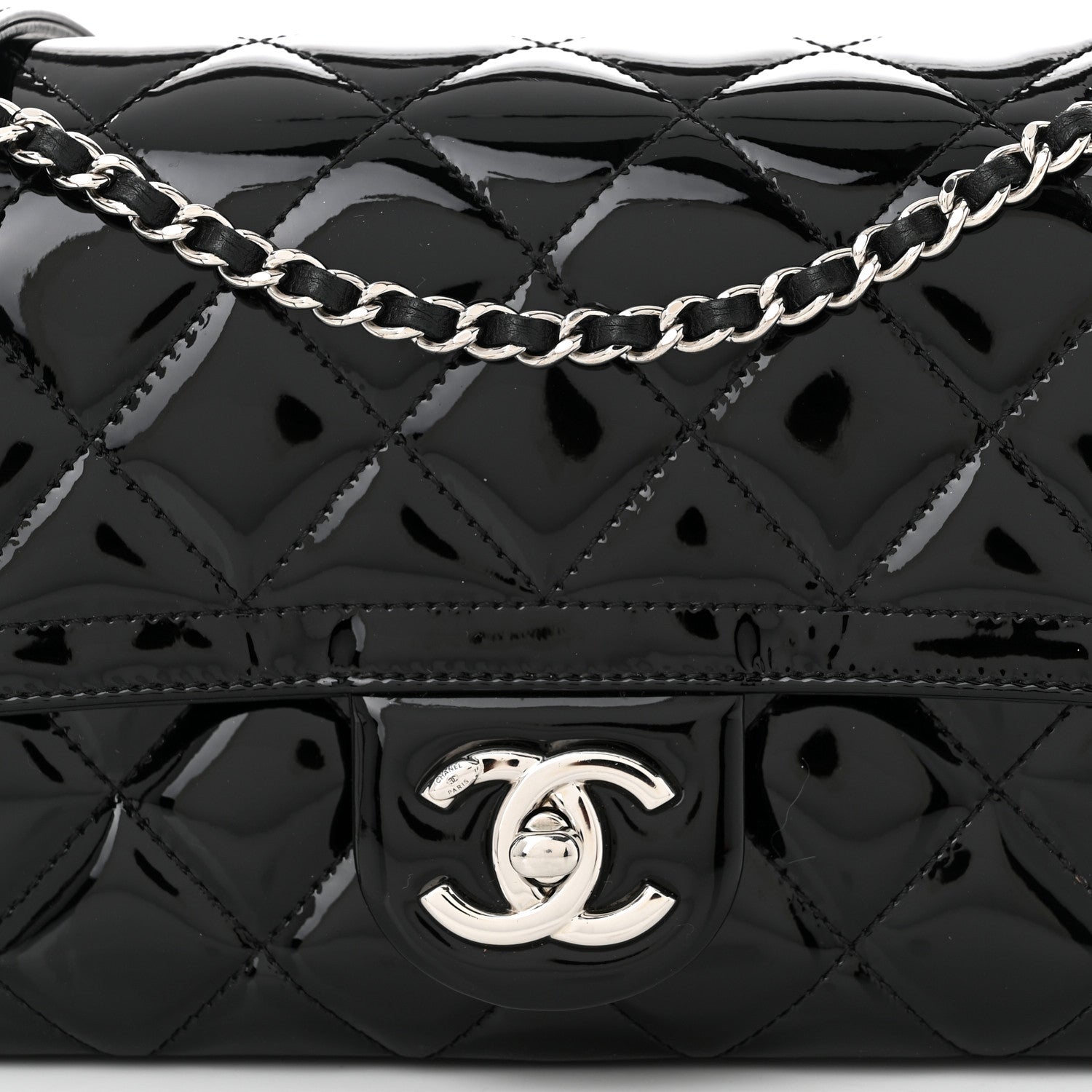 Chanel Patent Quilted Small Coco Shine Flap Black 8 of 11