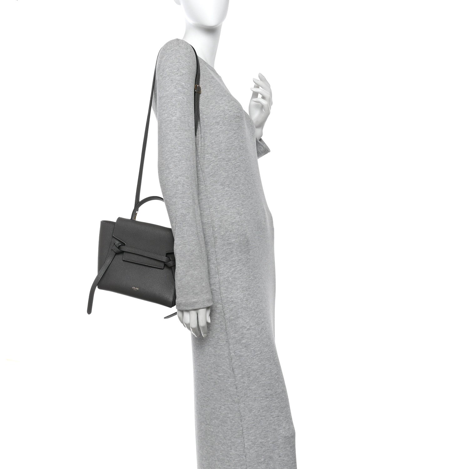 Celine Grained Calfskin Nano Belt Bag Grey 1870136 – FASHIONPHILE