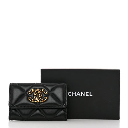 Chanel Lambskin Quilted Chanel 19 Flap Card Holder Black 10 of 10