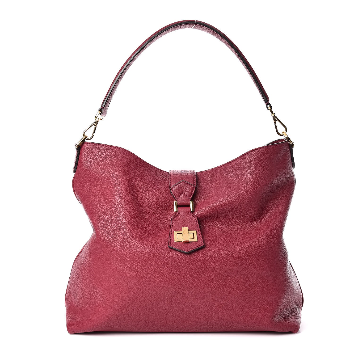 Fendi Vitello Small Clasp Top Hobo Bag Amarena 1 of 13
