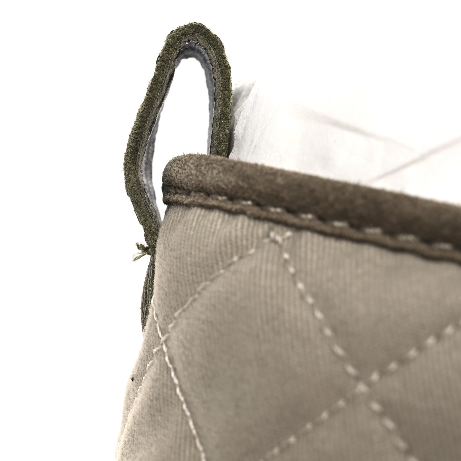 Chanel Suede Calfskin Cotton Quilted CC Chain Combat Boots 39 Light Grey Brown Khaki 11 of 12