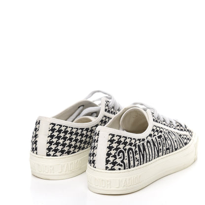 Christian Dior Canvas Houndstooth 30 Montaigne Embroidered Womens Walk'N'Dior Low Top Sneakers 39.5 Black White 4 of 10