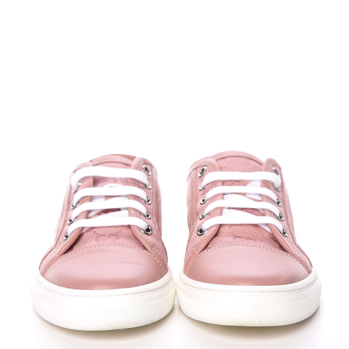 GG Monogram Calfskin Womens Low Top Sneakers 35 Pink Soft Pink