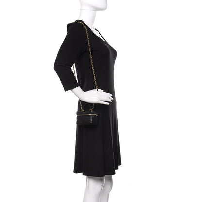 Chanel Caviar Quilted Mini Top Handle Vanity With Chain Black 2 of 11