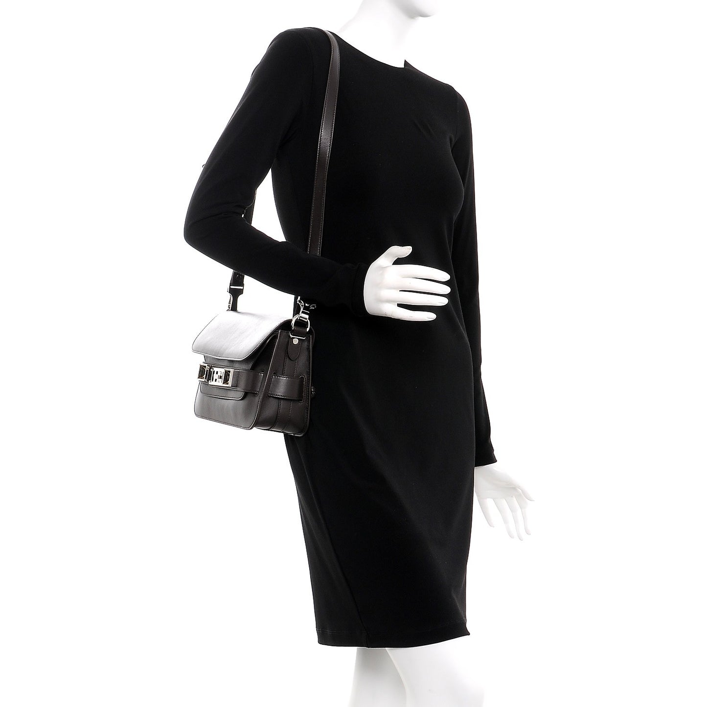 Smooth Calfskin Mini PS11 Classic Shoulder Bag Mogano