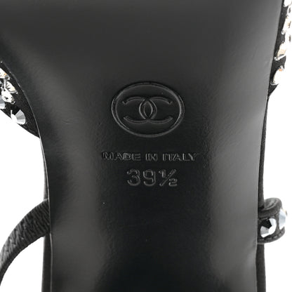 Chanel Strass Cap Toe CC Slingback Pumps 39.5 Black 9 of 10