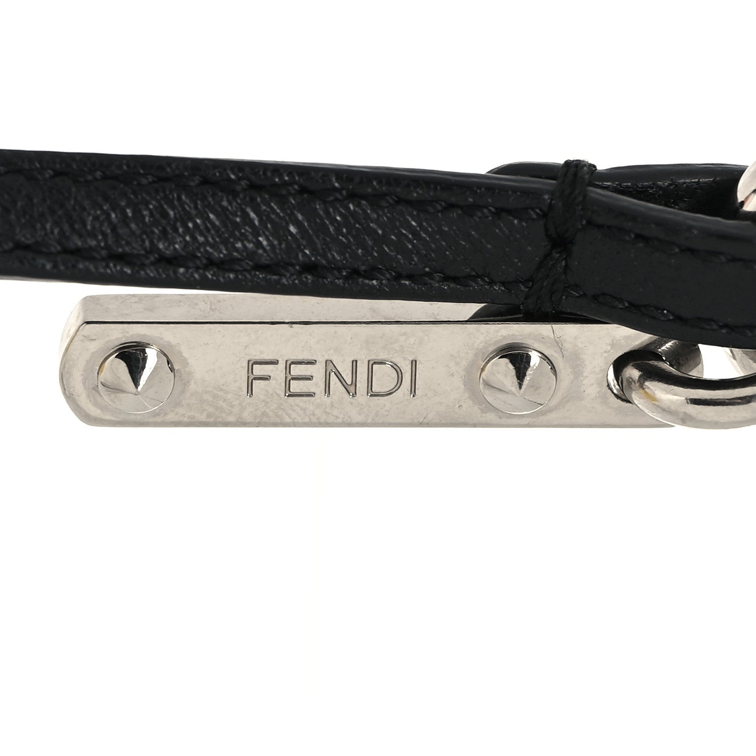 Fendi Fox Mink Goat Fur Mini Karlito Bag Charm White Black Flamingo 3 of 3