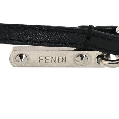 Fendi Fox Mink Goat Fur Mini Karlito Bag Charm White Black Flamingo 3 of 3