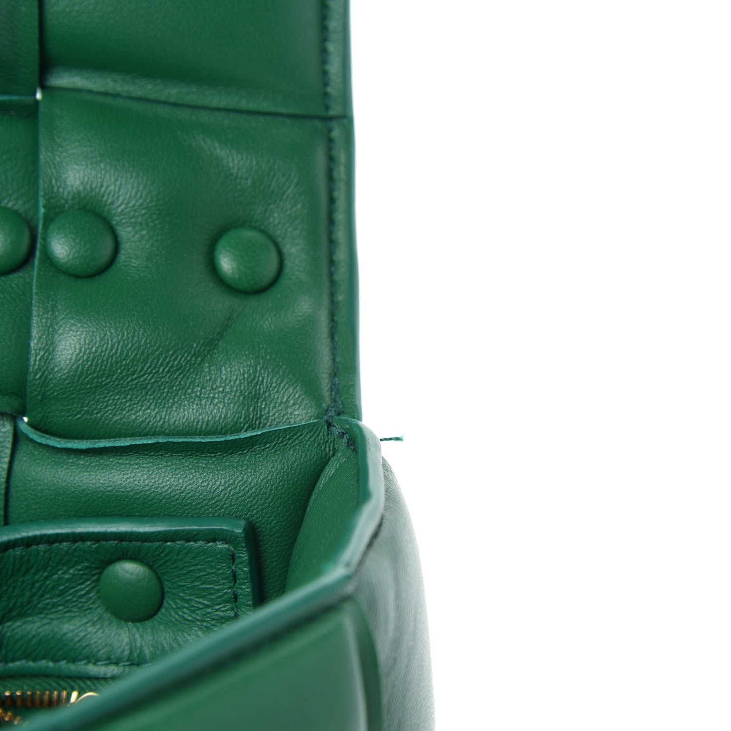 Bottega Veneta Lambskin Maxi Intreccio Padded Chain Cassette Crossbody Bag Racing Green 8 of 12