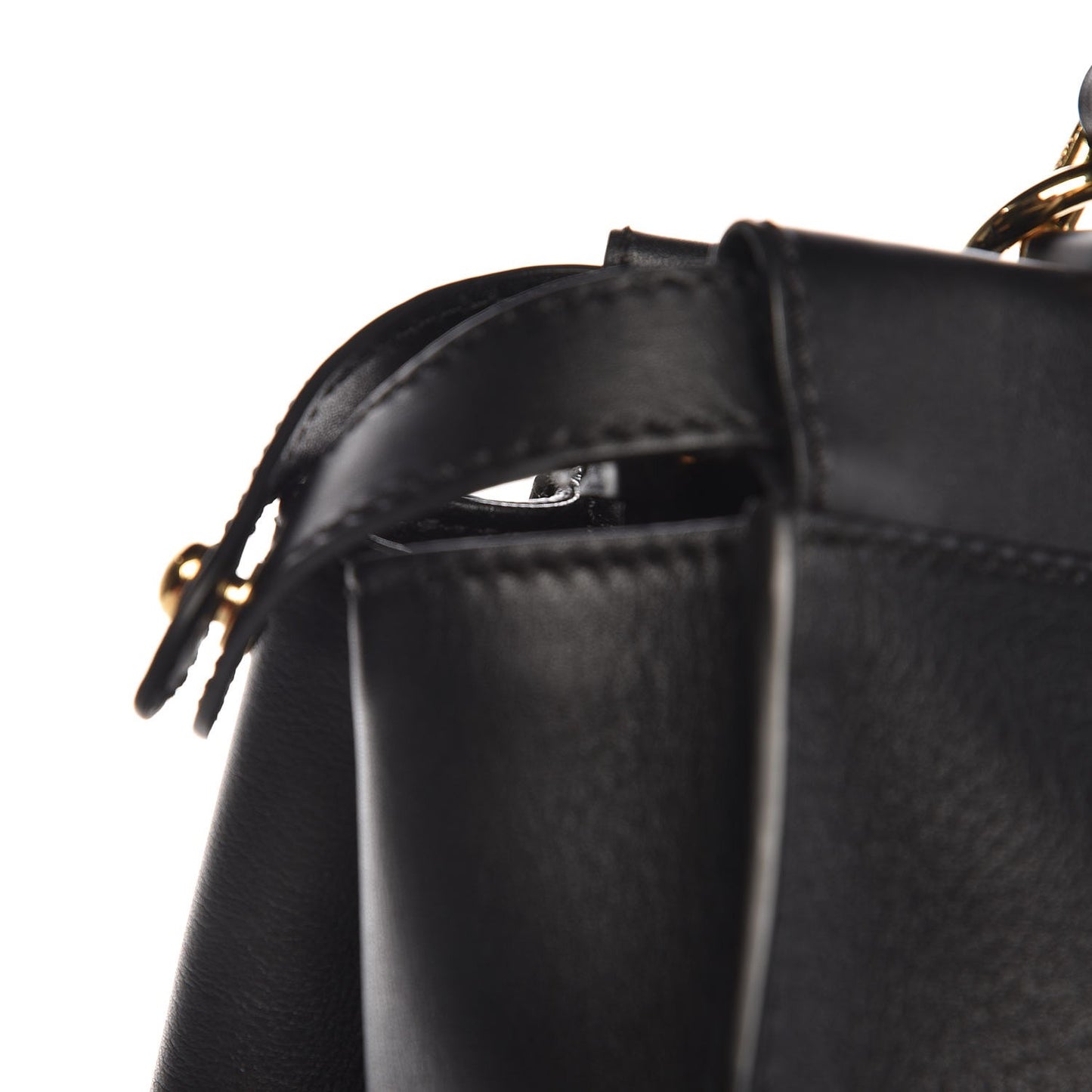 Vitello Seta Shiny Nappa Large Peekaboo Iconic Satchel Black