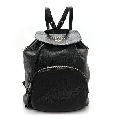 Prada Vitello Daino Backpack Black 1 of 11