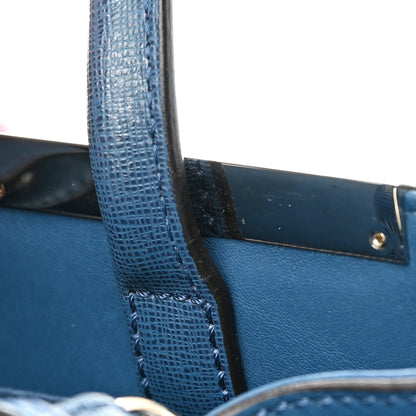 Fendi Vitello Elite Petite 2Jours Tote Blue Cobalto 12 of 13