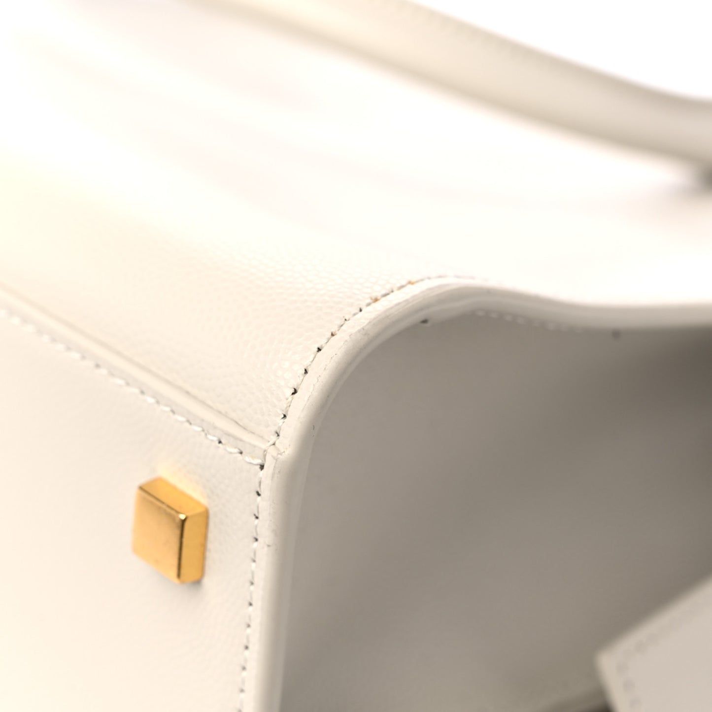 Shiny Calfskin Medium Uptown Tote White