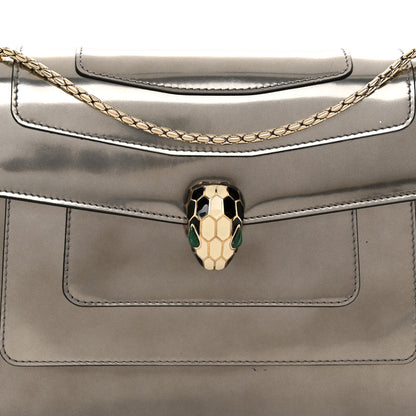 Bulgari Metallic Calfskin Serpenti Forever Crossbody Bag Silver 8 of 11