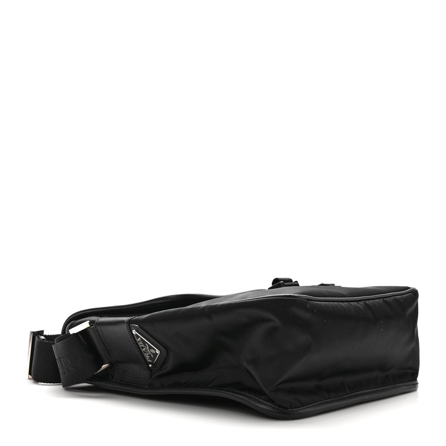 Tessuto Nylon Saffiano Logo Messenger Bag Black