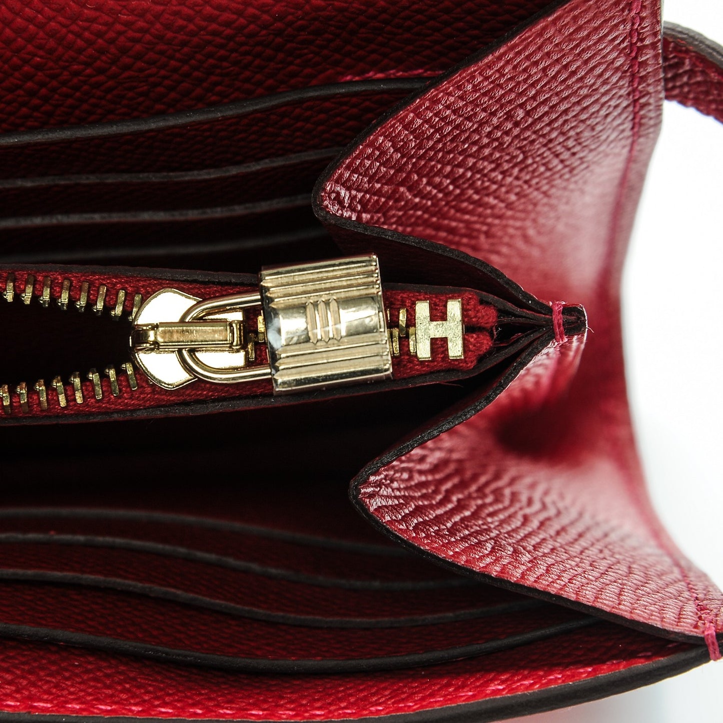 Epsom Kelly Longue Wallet Rouge Casaque