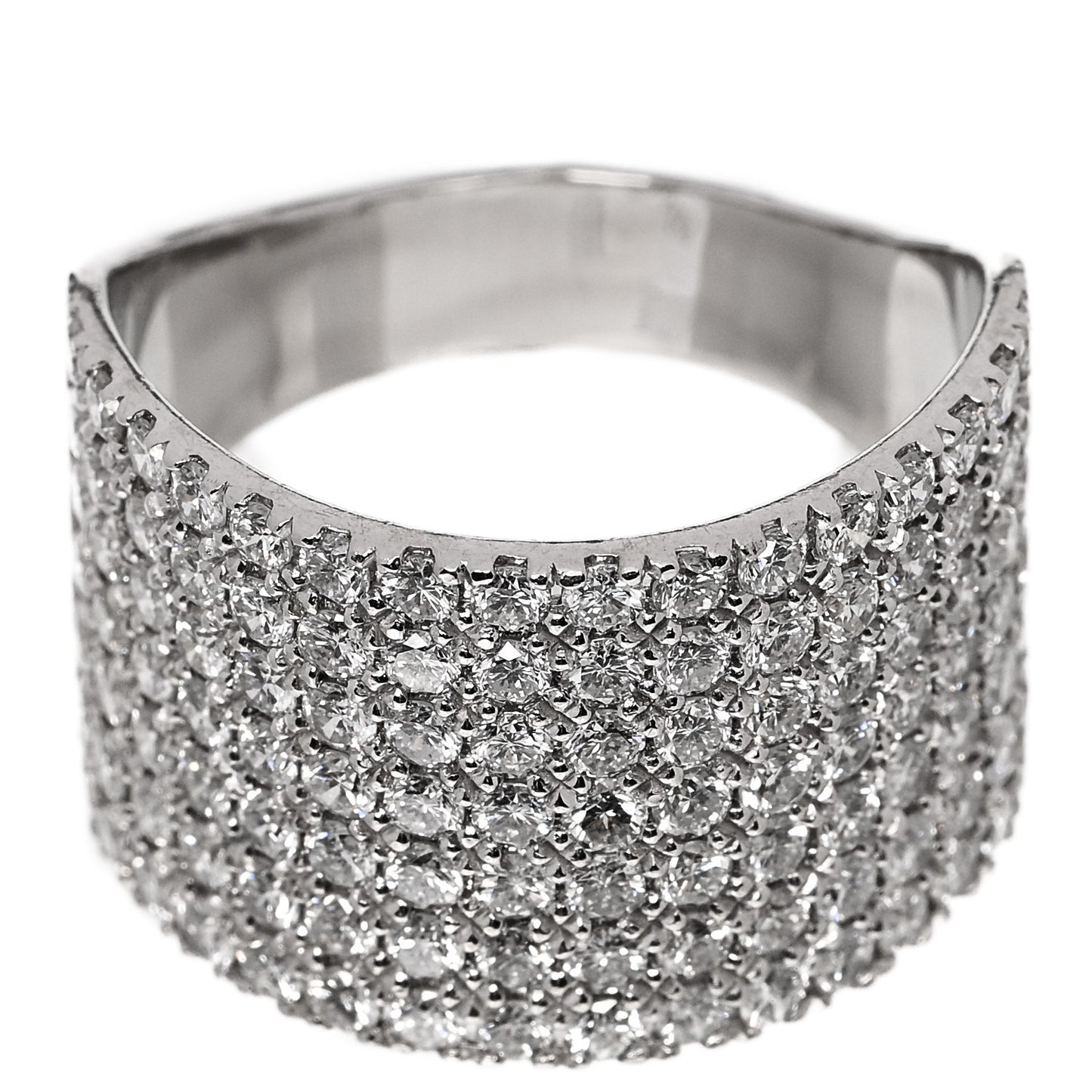 Platinum Diamond 3.00ctw Seven Row Half Eternity Band Ring 61 9.75