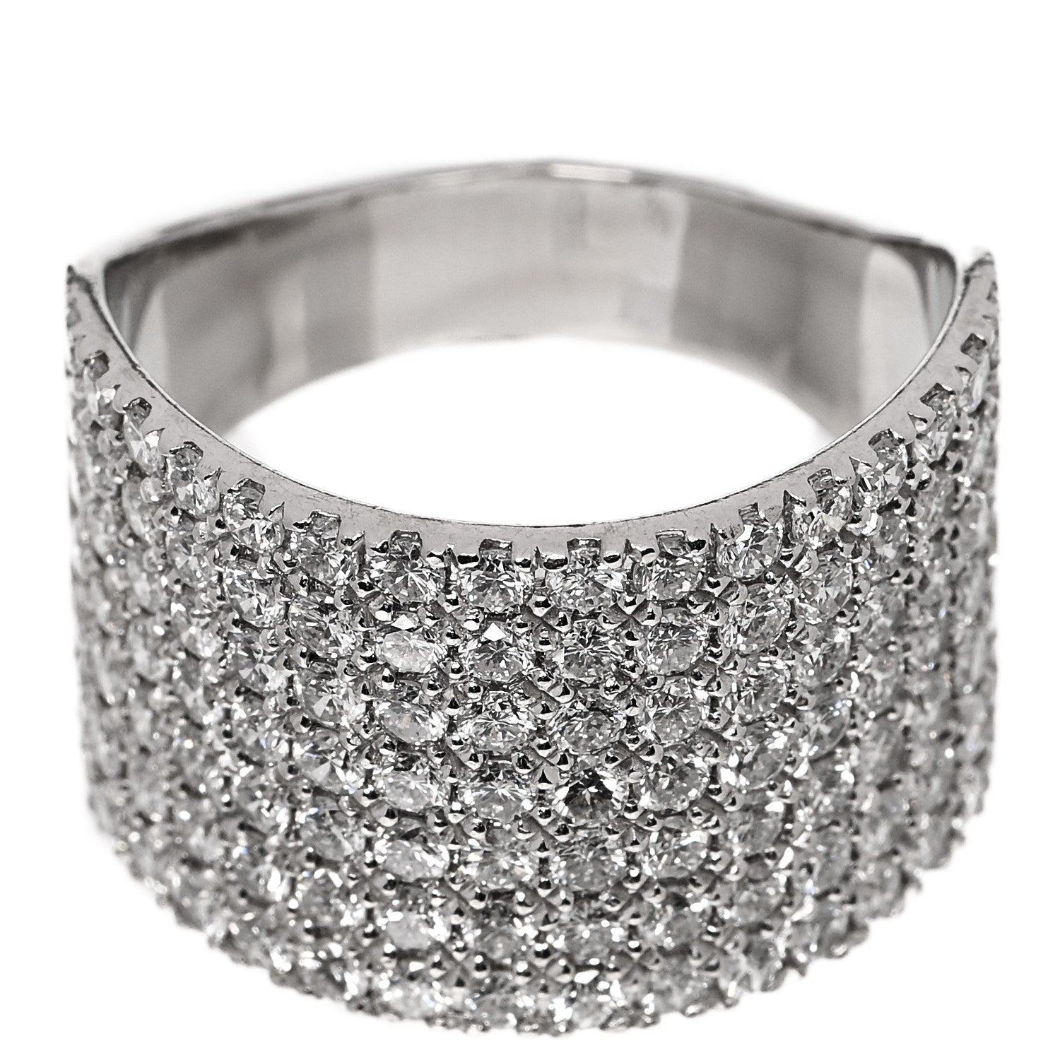 Parker & West by FASHIONPHILE Platinum Diamond 3.00ctw Seven Row Half Eternity Band Ring 61 9.75 7 of 10