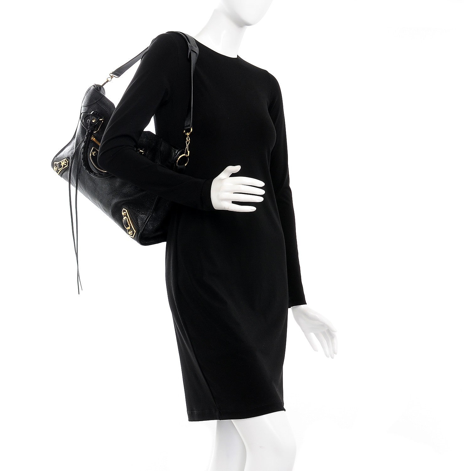 Balenciaga Chevre Gold Metallic Edge Hardware City Black 2 of 12
