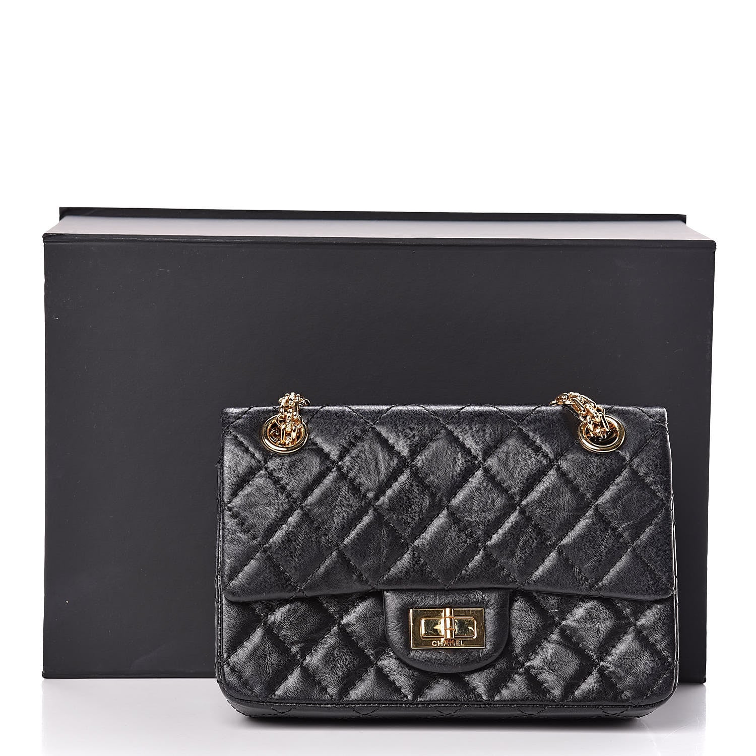 Chanel Aged Calfskin Quilted 2.55 Reissue 224 Flap Black 12 of 12