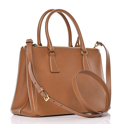 Prada Saffiano Small Galleria Double Zip Tote Caramel 3 of 9