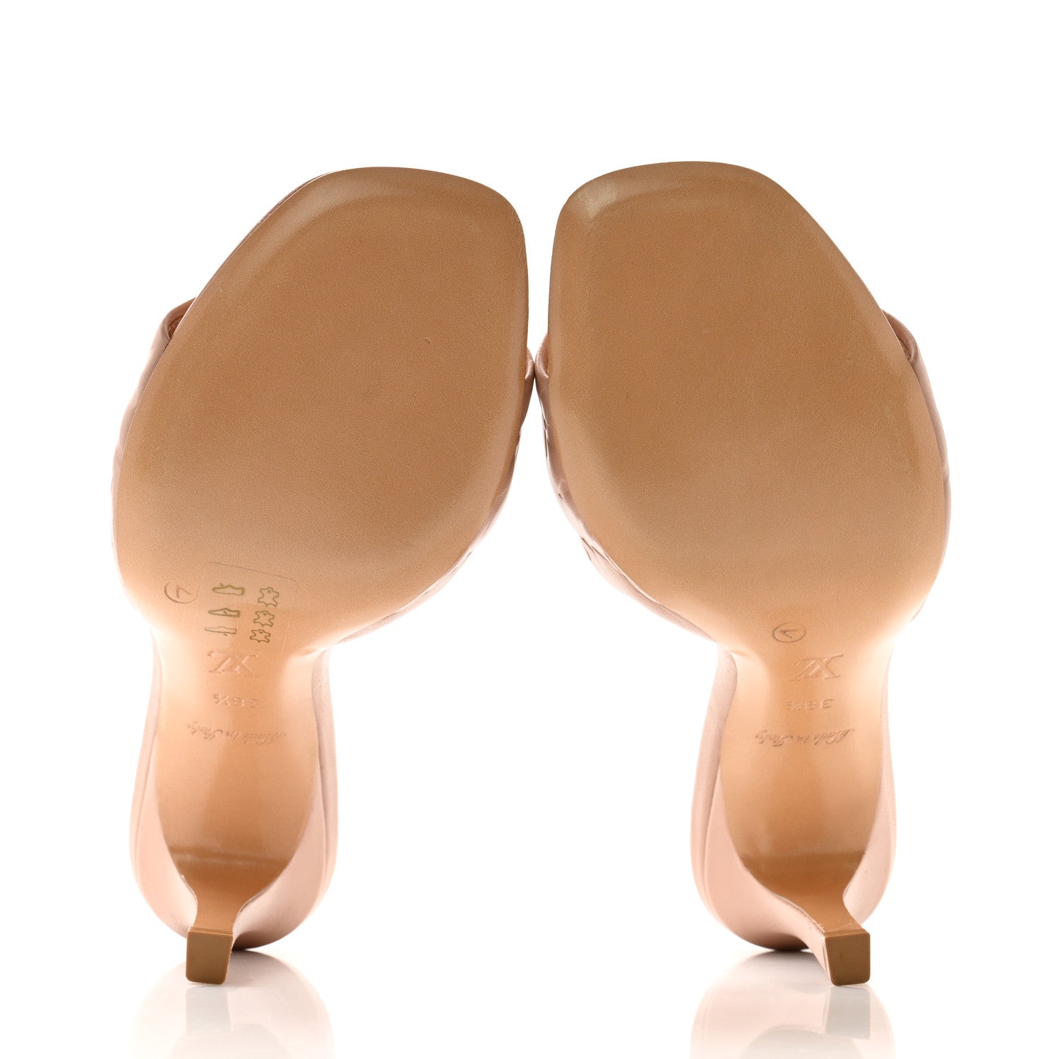 Louis Vuitton Lambskin Embossed Monogram Revival Mules 38.5 Beige 5 of 9