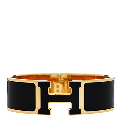 Hermes Enamel Wide Clic Clac H Bracelet GM Black 1 of 4