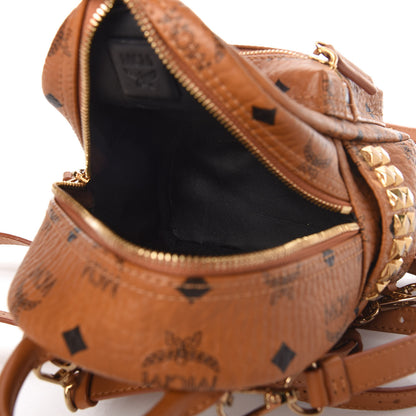 MCM Visetos Side Stud X-Mini Stark Backpack Cognac 5 of 9