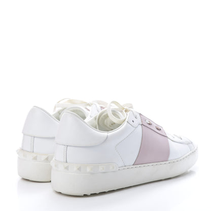 Valentino Garavani Calfskin Rockstud Open Sneakers 40 White Water Rose 4 of 12