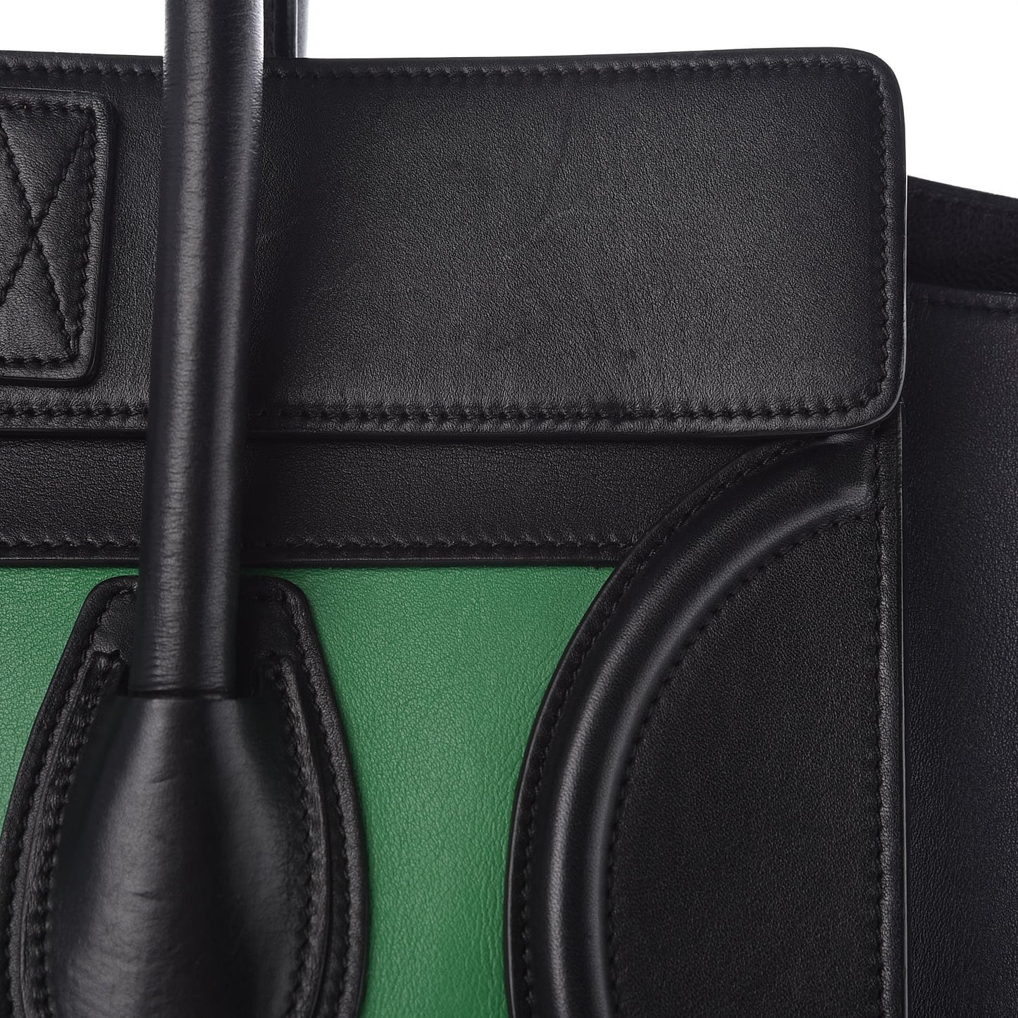 Smooth Calfskin Mini Bi-Color Luggage Grass