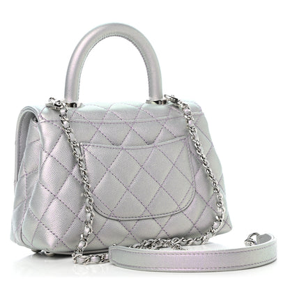 Chanel Iridescent Caviar Quilted Extra Mini Coco Handle Flap Purple 2 of 6