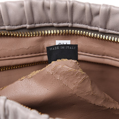 Prada Nappa Gaufre Ruched Clutch Pomice 7 of 10