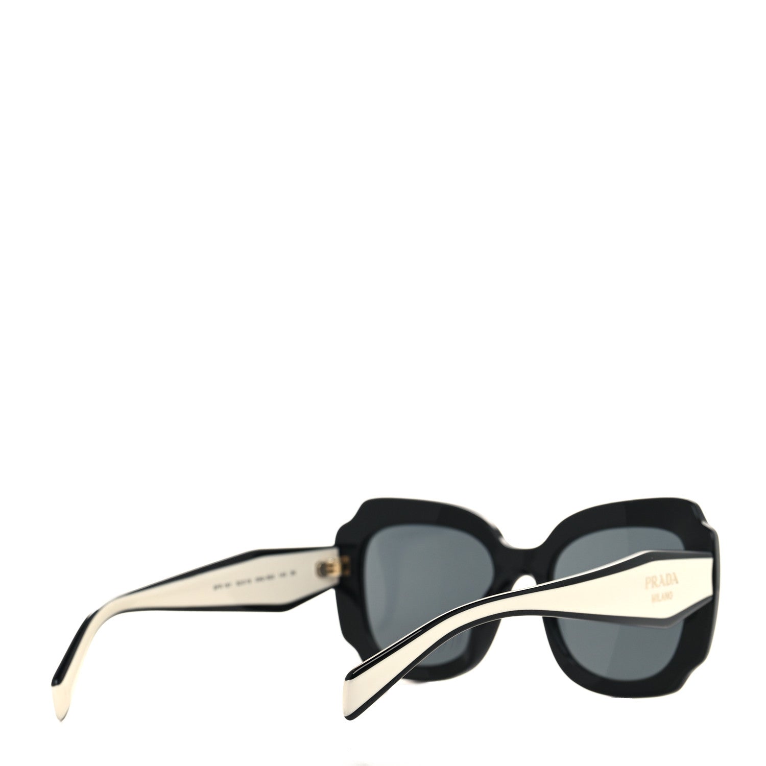 Prada Acetate Square Sunglasses SPR 16Y Black Dark Grey 4 of 5