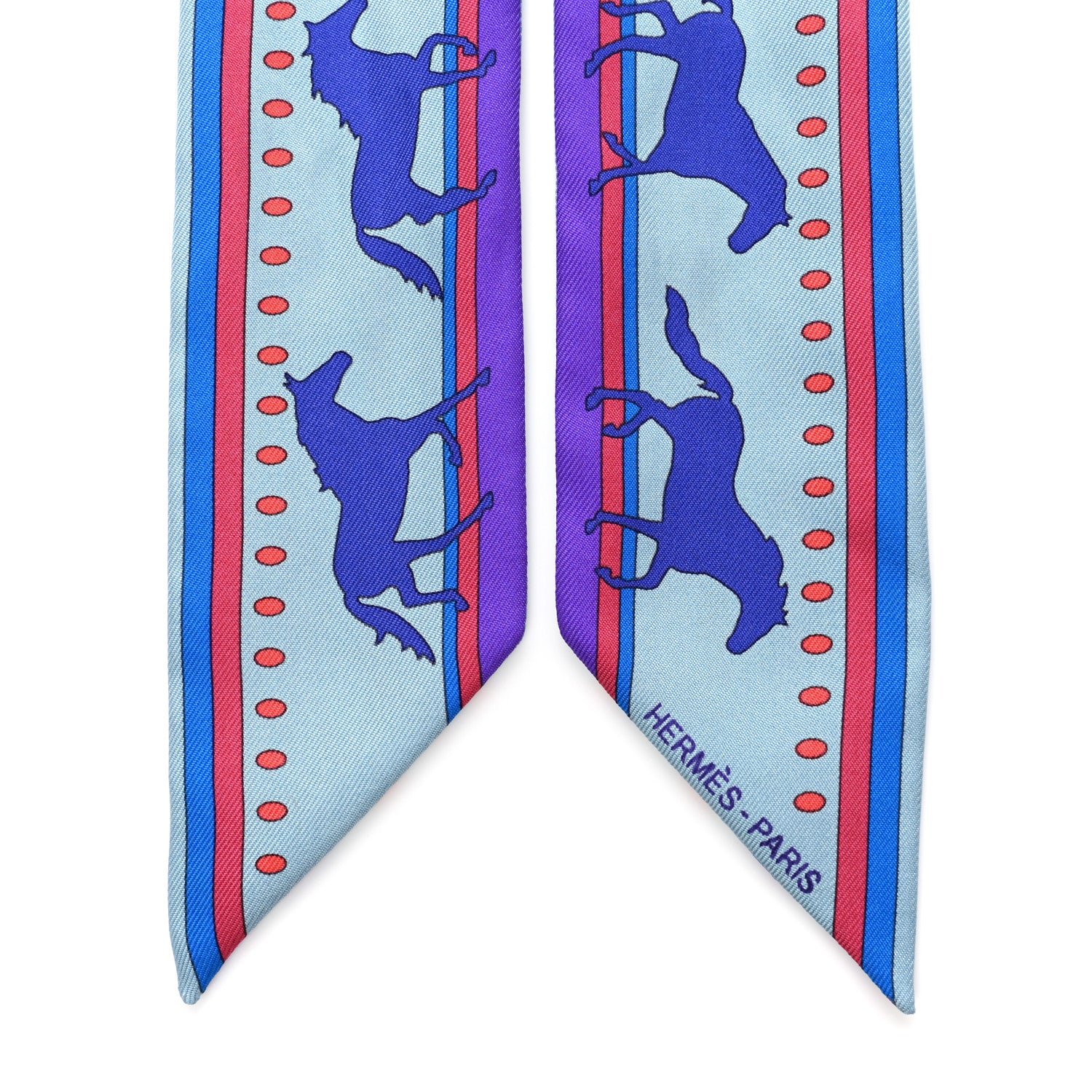 Hermes Silk Sequences Twilly Scarf Bleu Glacier 2 of 4