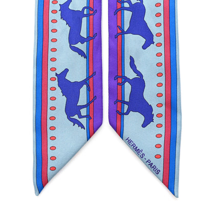 Hermes Silk Sequences Twilly Scarf Bleu Glacier 2 of 4