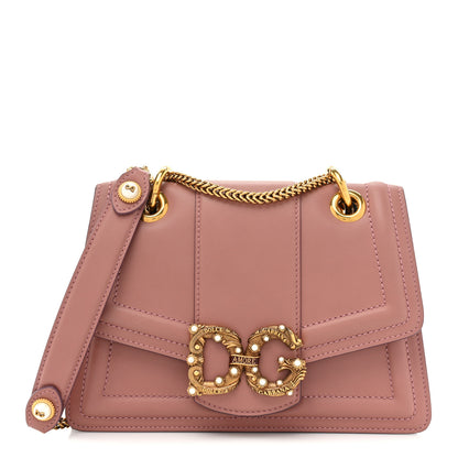 Dolce & Gabbana Smooth Calfskin Small DG Amore Envelope Bag Pink 1 of 13