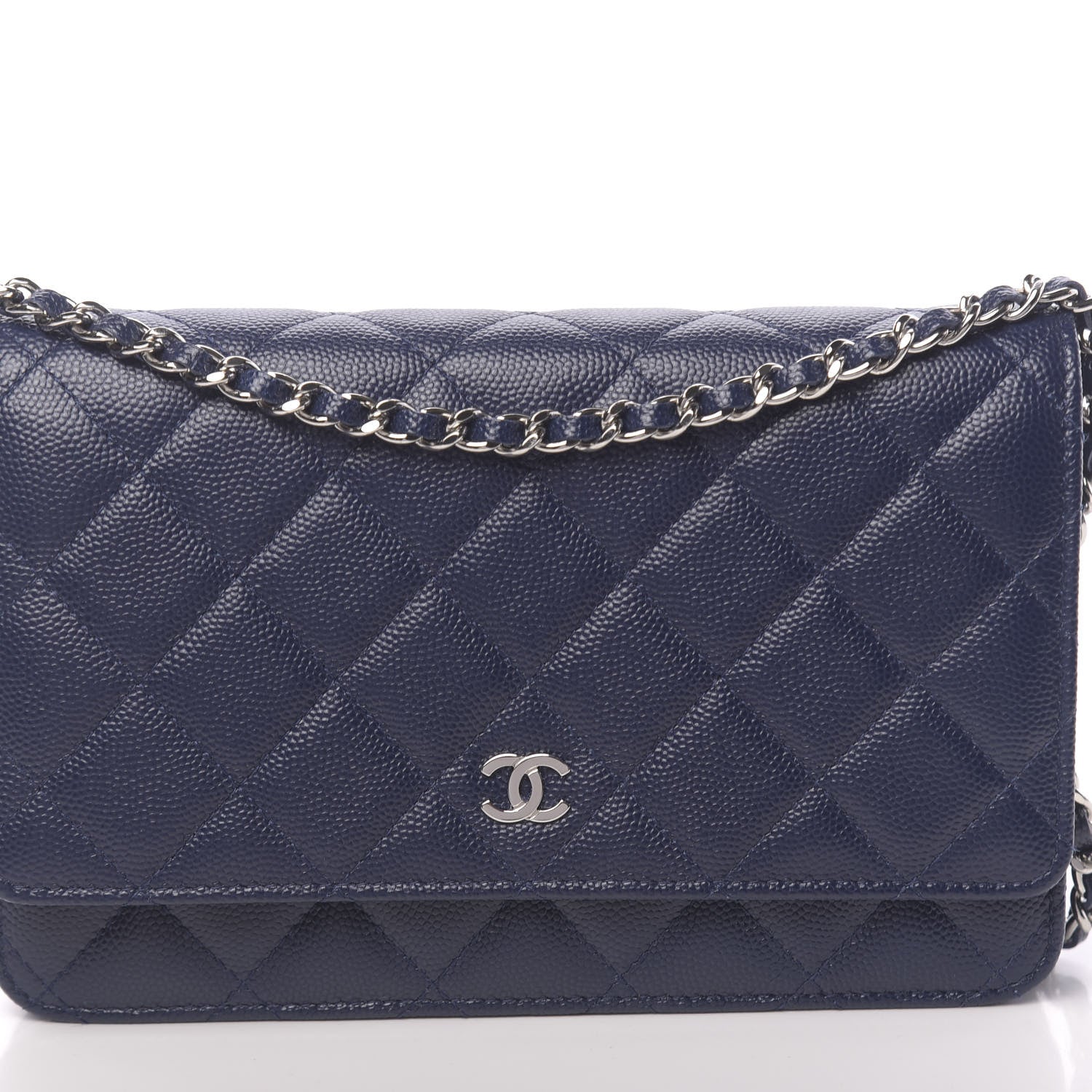 Chanel Caviar Quilted Wallet On Chain WOC Blue 11 of 14