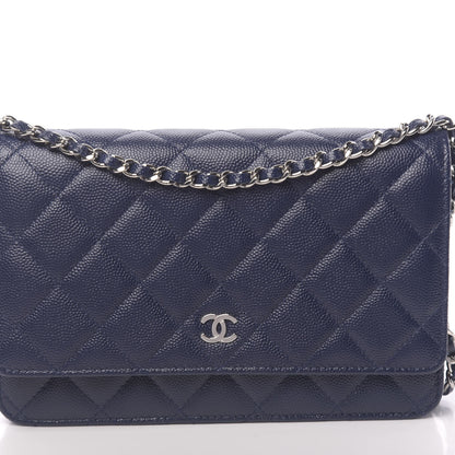 Chanel Caviar Quilted Wallet On Chain WOC Blue 11 of 14