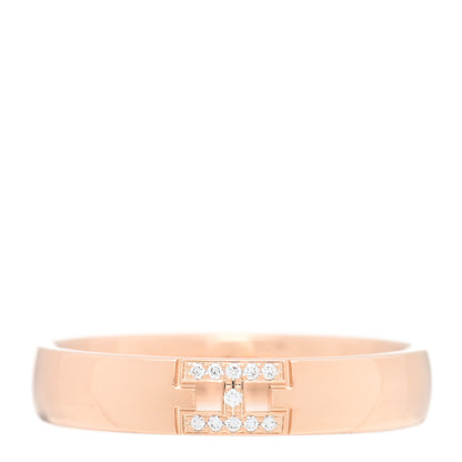 Hermes 18K Rose Gold Diamond Ever Herakles Wedding Band Ring 52 6 1 of 5