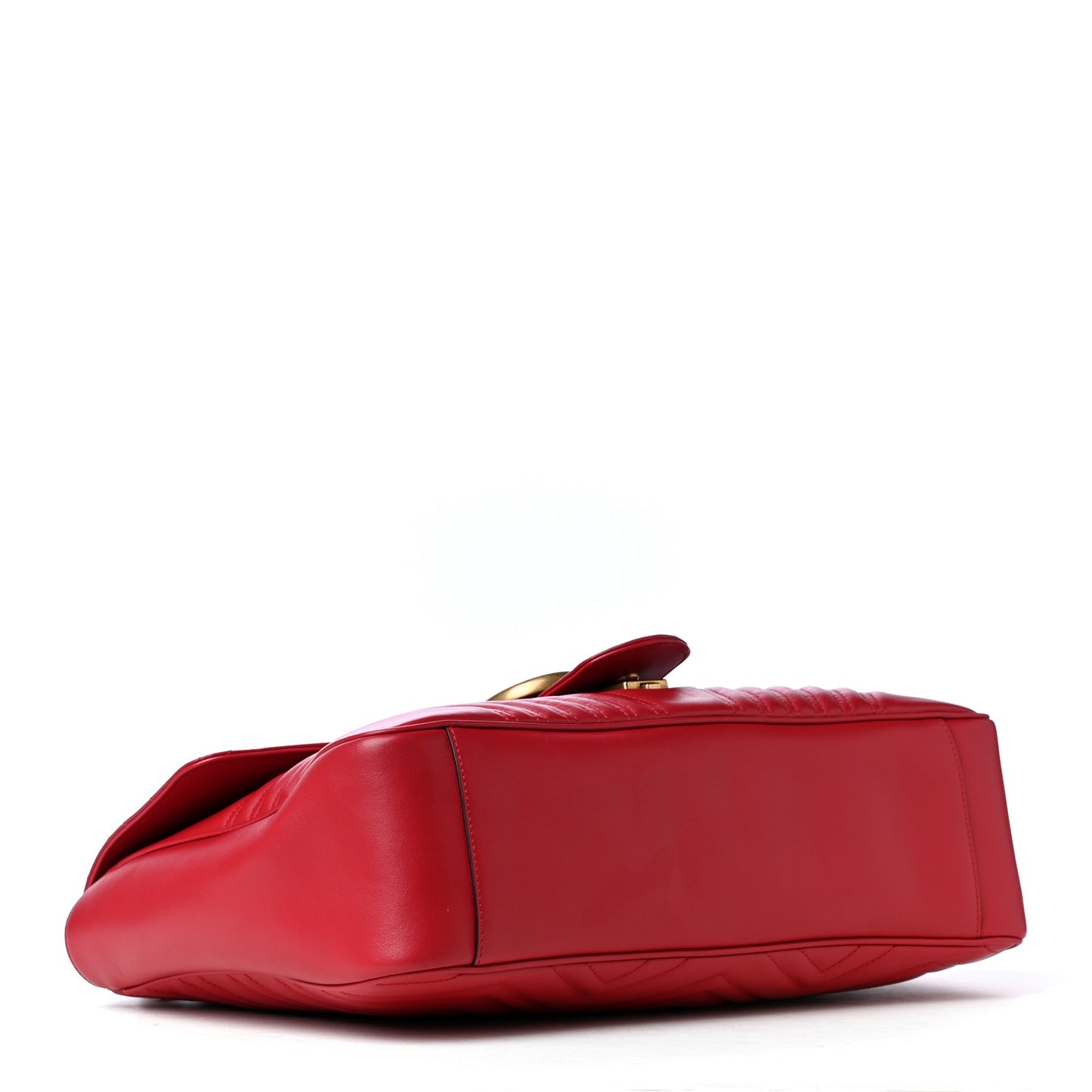 Calfskin Matelasse Large GG Marmont Shoulder Bag Hibiscus Red