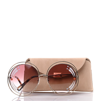 Chloe Oversize Round Carlina Sunglasses CE114SRI Gold Gradient Burgundy 7 of 7