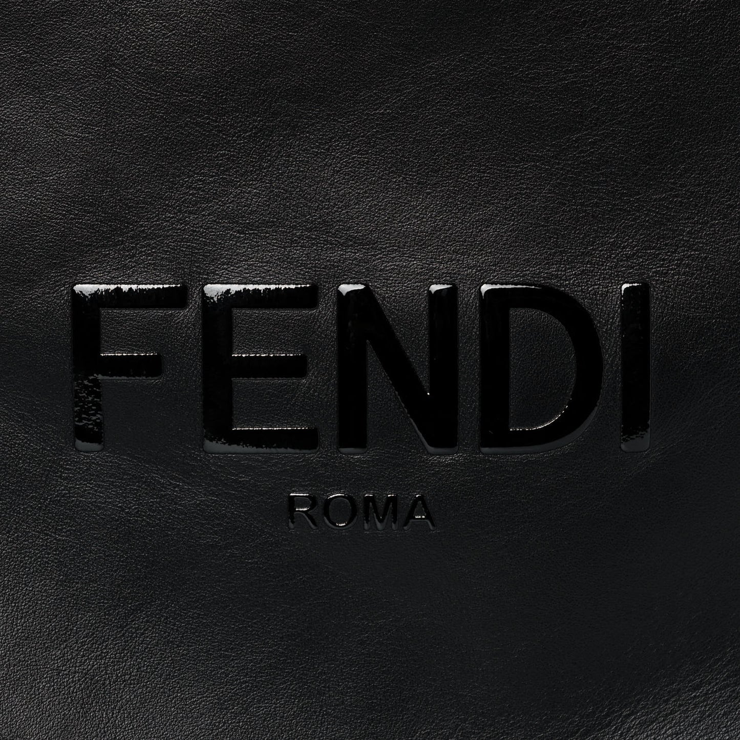 Vitello Grace Light Logo Fendi Pack Flat Shopping Tote Black