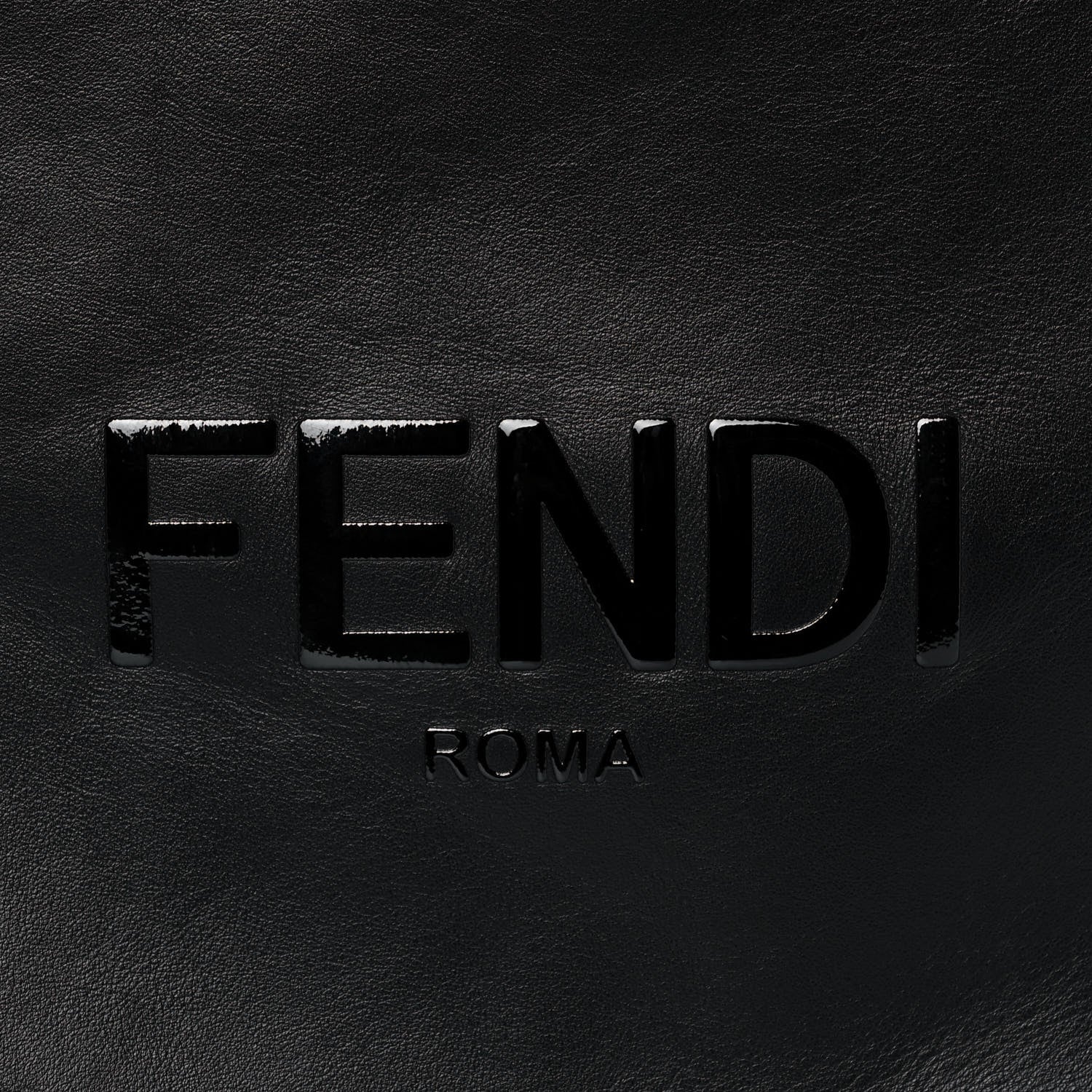 Fendi Vitello Grace Light Logo Fendi Pack Flat Shopping Tote Black 7 of 11