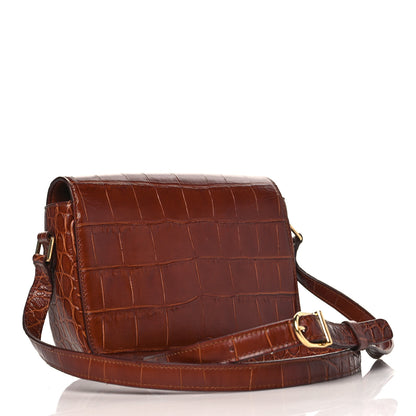 Celine Calfskin Crocodile Embossed Medium Tassel Bag Tan 3 of 9