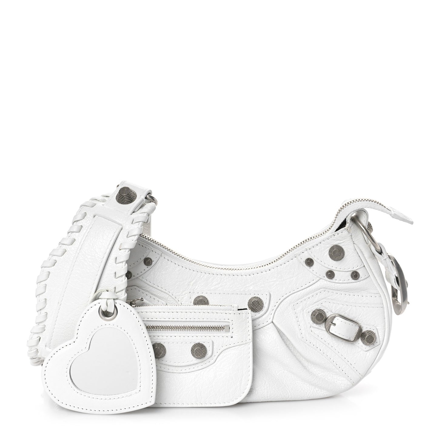 Agneau Arena Le Cagole Shoulder Bag XS Optic White