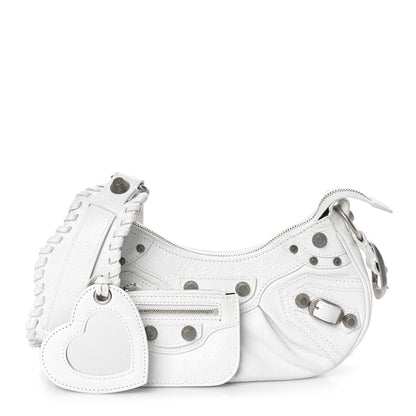 Balenciaga Agneau Arena Le Cagole Shoulder Bag XS Optic White 1 of 12